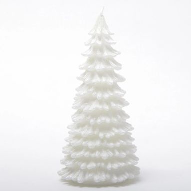 CANDELA ALBERO BIANCA 9X9XH18CM