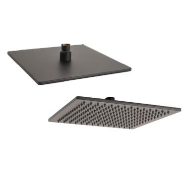 SOFFIONE DOCCIA BLACK 20X20CM IN INOX NERO OPACO