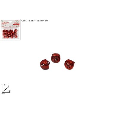CAMPANELLINI METALLO 2CM 16PZ ROSSO.