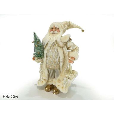 BABBO NATALE H45CM CON PACCO ORO.