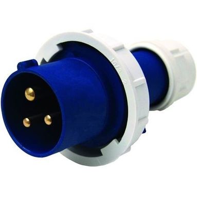 SPINA IEC 16A 2 POLI CON TERRA 220V IP67 BLU