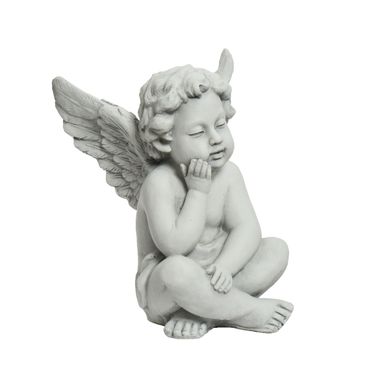 STATUA ANGELO30X31,5XH42,5CM IN POLIMAGNESIO.