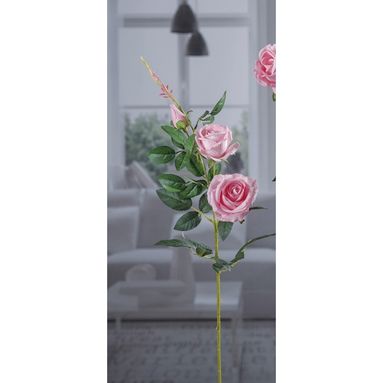 ROSA 88CM CON 2 FIORI E 1 BOCCIOLO IN 4 COLORI