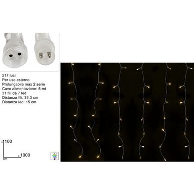 TENDA 217 LED 10M H100CM BIANCO CALDO PER ESTERNO