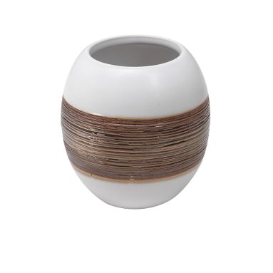 PORTASPAZZOLINI ALEXIA IN CERAMICA BIANCA/RAME
