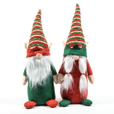 FOLLETTO BABBO NATALE FISSO H.50CM ROSSO/VERDE.