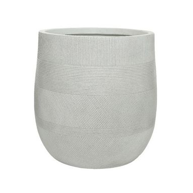 VASO LIAM IN ARGILLA D.43XH43CM BIANCO A RIGHE