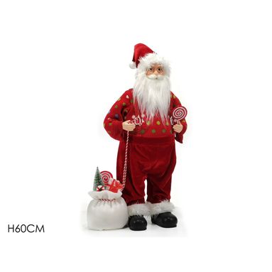 BABBO NATALE H66CM CON SACCO DOLCI