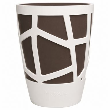 VASO MOSAIC CURVE D.13XH17,5CM TALPA/BIANCO