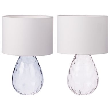 LAMPADA IN VETRO E TESSUTO GLASS D25XH39CM IN 2 CO