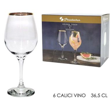 SET 6 CALICI AMBER GOLDEN VINO 36,5 CL