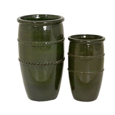 PORTAVASO LUCIA D.35XH61CM VERDE IN TERRACOTTA