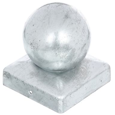 COPRIPALO CON SFERA PER PALI QUADRI. 90X90MM. ZINC