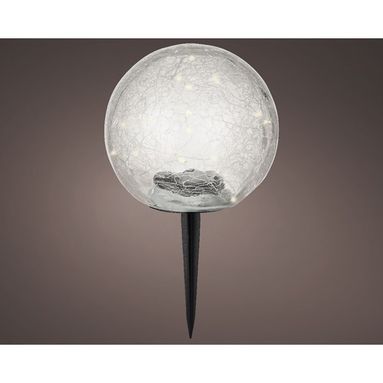 BULBO SOLARE D.15XH14CM CON MICROLED IN VETRO CON