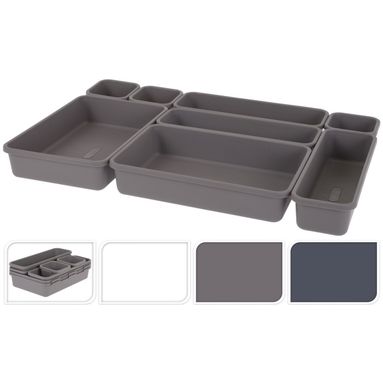SET 8 ORGANIZER IN PLASTICA PER CASSETTI IN 3 COLO