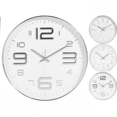 OROLOGIO DA PARETE D30CM ARGENTATO IN 3 MODELLI