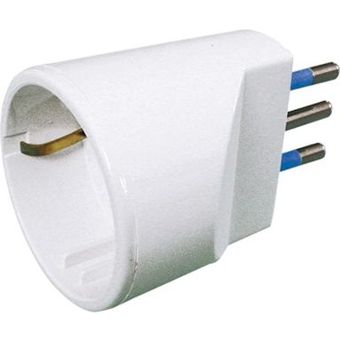 ADATTATORE SCHUKO CON SPINA 2POLI+T10A.