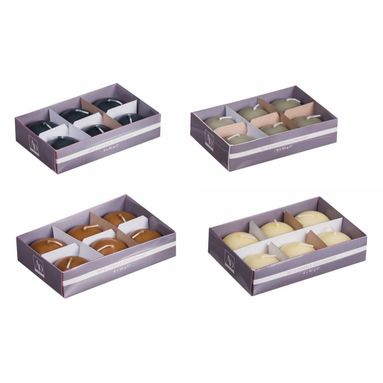 SET 6 CANDELE GALLEGGIANTI D.4XH3.5CM IN 4 COLORI