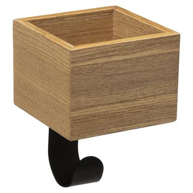 PORTAOGGETTI IN BAMBOO 10X10XH15CM CON GANCIO NERO