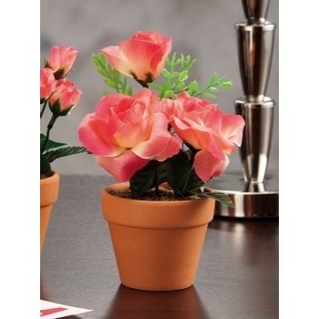 VASO CON ROSE D7X16,5H