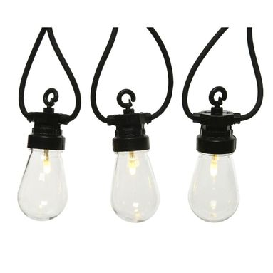 CATENA LED CON 20 BULBI TRASPARENTI A LUCE CALDA 9