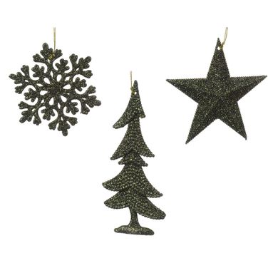 APPENDINO 11CM IN PLASTICA GLITTERATA VERDE