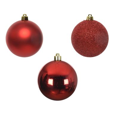 SFERE NATALIZIE 6CM ROSSE 10PZ IN TUBO.
