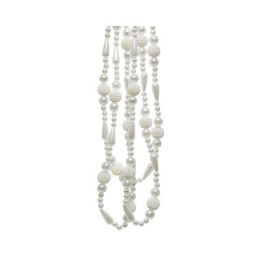 GHIRLANDA DI PERLINE BIANCO 240CM