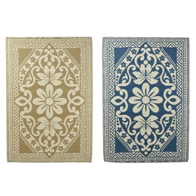 TAPPETO ARA 160X230 BEIGE / BLU PER ESTERNO IN PP.