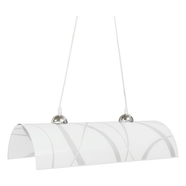 LAMPADARIO2XE27 M.CROMO V.LASTRA BIANCO