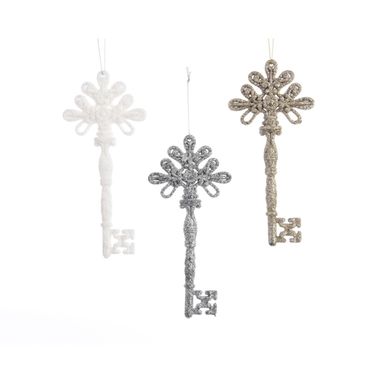 APPENDINO CHIAVE 17CM BIANCA / ORO / ARGENTO