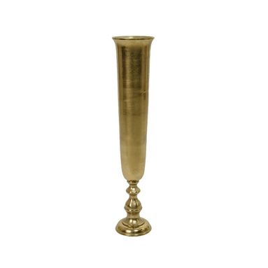 VASO IN ALLUMINIO GREZZO ORO H78CM