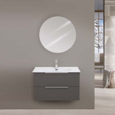 MOBILE BAGNO BURANO 80CM GRIGIO CANNETTATO