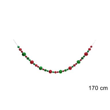 GHIRLANDA SFERE NATALIZIE 170CM ROSSO/VERDE