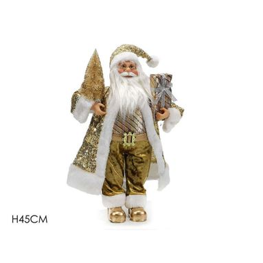 BABBO NATALE H45CM ORO CON PAILLET.