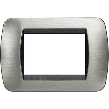 PLACCA LIVING INTERNATIONAL 3 POSTI ACCIAIO SPAZZO