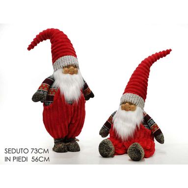 BABBO NATALE CON CAPPUCCIO ROSSO RIGATO