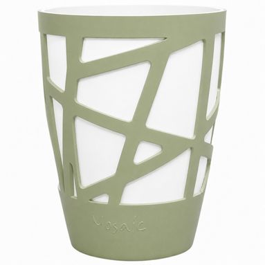 VASO MOSAIC CURVE D.13XH17,5CM SALVIA/BIANCO