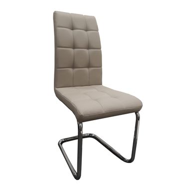 SEDIA GIULIA A SLITTA IN ECOPELLE FANGO E STRUTTIR