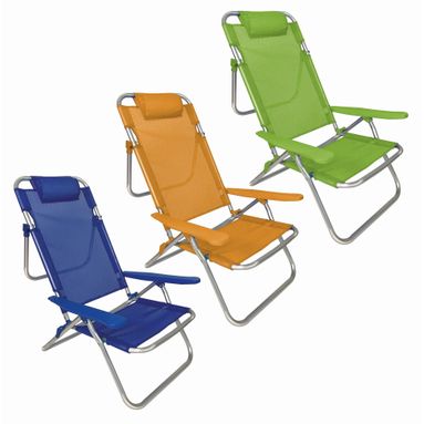 SPIAGGINA BIG 53X62XH102CM BLU E ALLUMINIO 25MM
