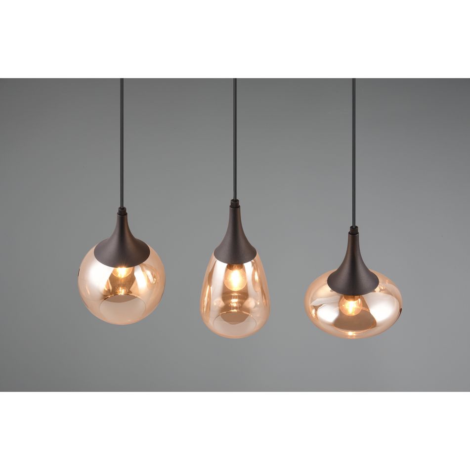 lampadario-3xe14-lumina-60cm-nero-slash-vetri-ambra