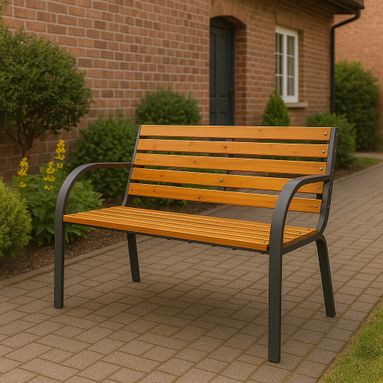PANCHINA NEW YORK 120X62XH82CM LEGNO E METALLO