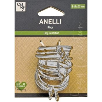 SET 10 ANELLI EASY D.40X32MM BIANCO-ORO