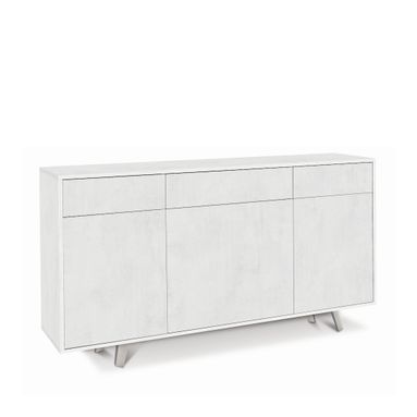MOBILE 3 ANTE 3 CASSETTI KIT 164X41XH92CM STRUTTURA OSSIDO BIANCO FRONTALE OSSIDO BIANCO