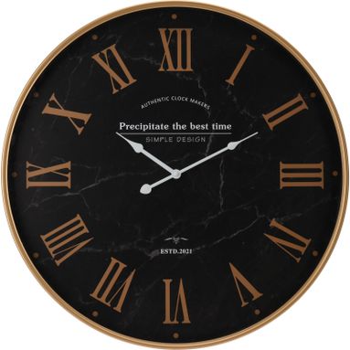 OROLOGIO DA PARETE D.60CM IN MDF NERO CON NUMERI R