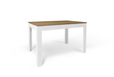 TAVOLO ALLUNGABILE 120+50 80X120XH75CM STRUTTURA NOCE STELVIO FRONTALE OSSIDO BIANCO