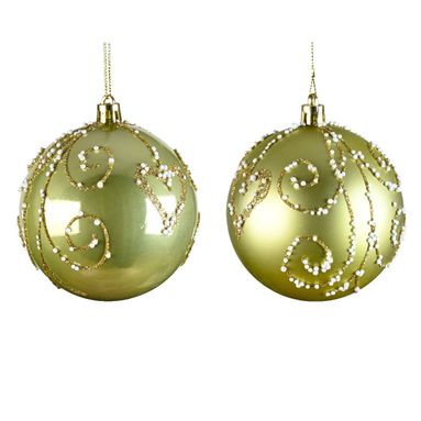 SFERA NATALIZIA 8CM VERDE PISTACCHIO CON GLITTER