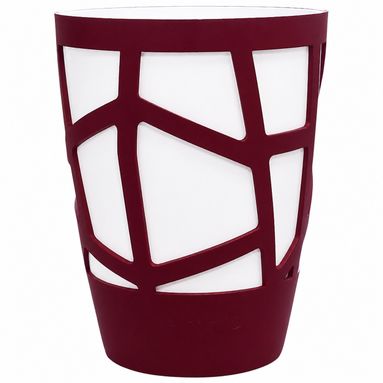 VASO MOSAIC CURVE D.13XH17,5CM BORGOGNA/BIANCO