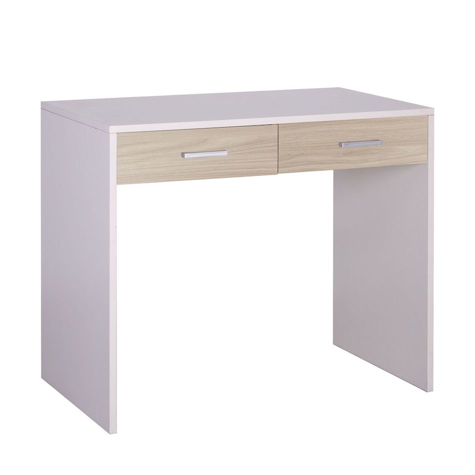 scrivania-2-cassetti-l90-in-kit-91x55xh76cm-struttura-bianco-fiammato-frontale-olmo-chiaro