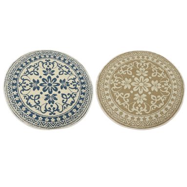 TAPPETO ARA D.150CM BEIGE / BLU PER ESTERNO IN PP.